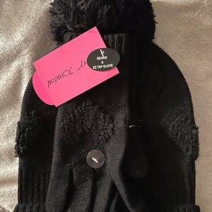 Betsy Johnson beanie and glove set